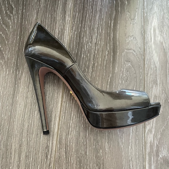 Prada Open Toe Patent Pumps - Picture 4 of 7